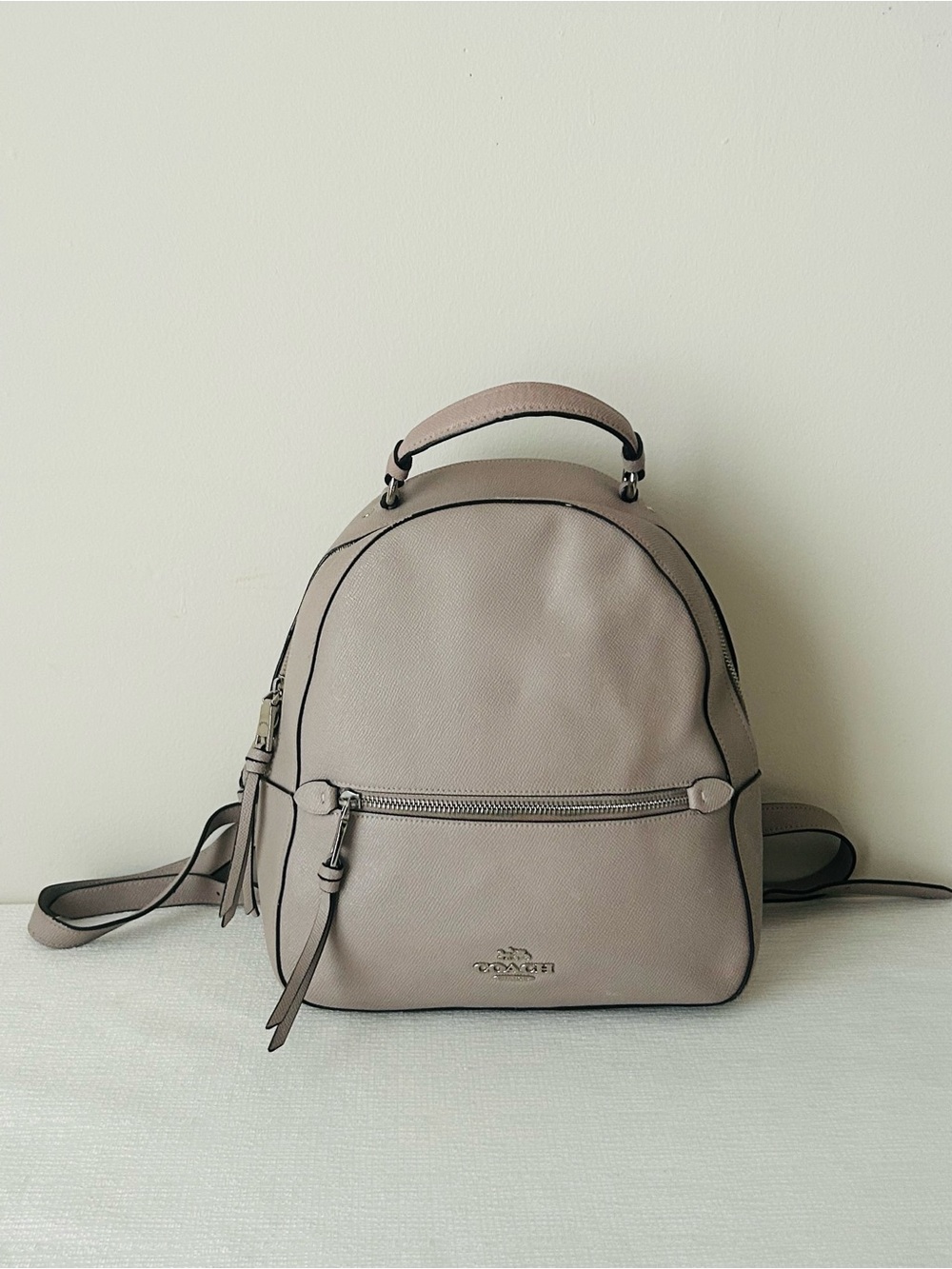 Coach Crossgrain Leather Jordyn Beige Backpack
